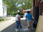 Preparing to paint signs