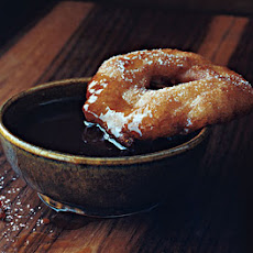 Apple Cider Beignets with Butter-Rum Caramel Sauce