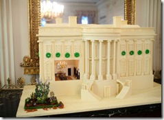 the White House, made of gingerbread and white chocolate