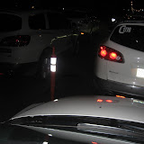 Useless dark shot out of sun roof at PAC (Pacific Coliseum) T3 (type of driver) staging area (place where cars wait).