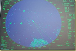 Radar showing Ship and Icebergs