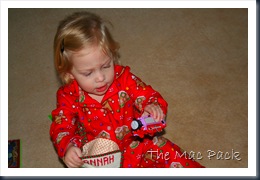 Christmas Morning & Savannah with her stocking