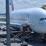 Not our plane, but it was my first time seeing a double decker, so I thought I'd take a picture.