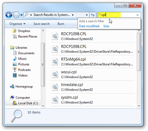 Giấu bớt những thành phần Control Panel trong Windows 7 - thuthuat.easyvn.net Giấu bớt những thành phần Control Panel trong Windows 7