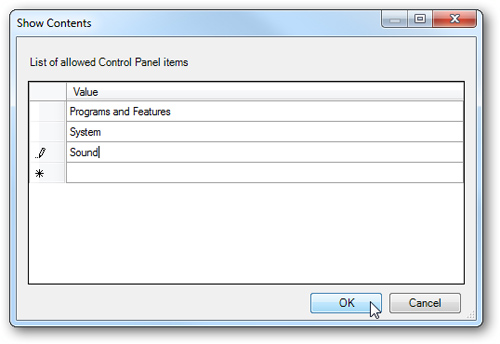 Giấu bớt những thành phần Control Panel trong Windows 7 - thuthuat.easyvn.net Giấu bớt những thành phần Control Panel trong Windows 7