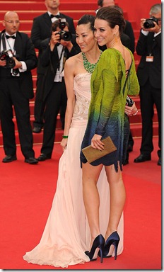 Michelle Yeoh Wearing A Dress By Emilio Pucci, With Evangeline Lilly