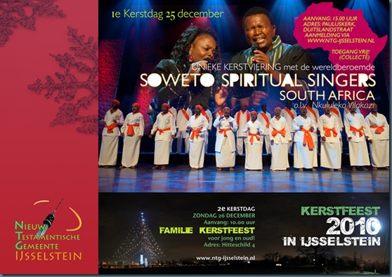 KERSTFEEST 2010 MET DE soweto spiritual singers ijsselstein
