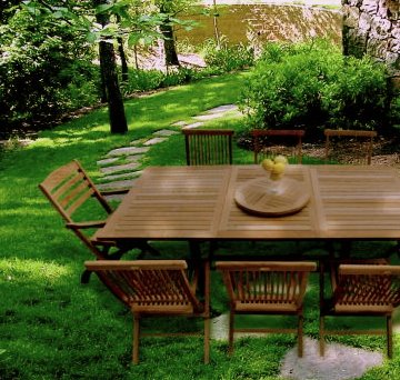 salle a manger de jardin en teck