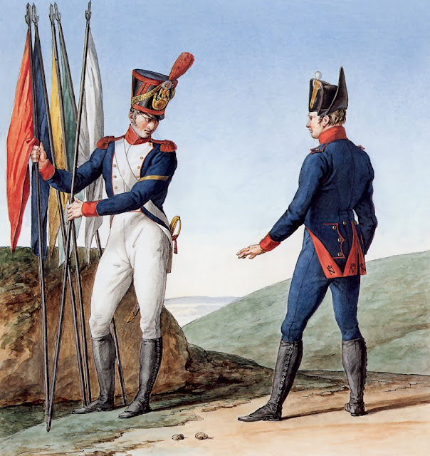 fusillier 1812 S4-Napoleon%27sArmy015-LineInfantryGrenadierFouriersWithBattalionFanions