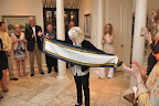 Julia Duffy received a lovely scarf with the City of Pensacola logo.