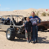 Me, Shane - and scary old dune-man lurking in the background! Ahh!