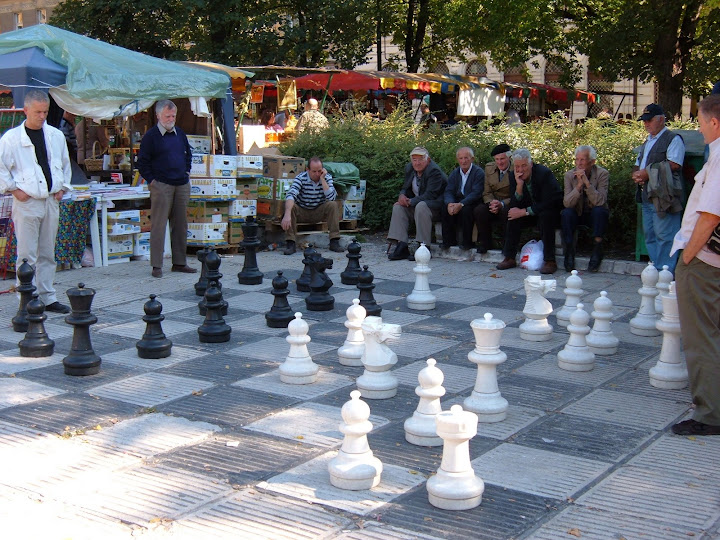 Men Playing Chess During the Sarajevo Bee Festival