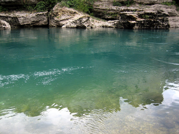 The beautifully emerald water