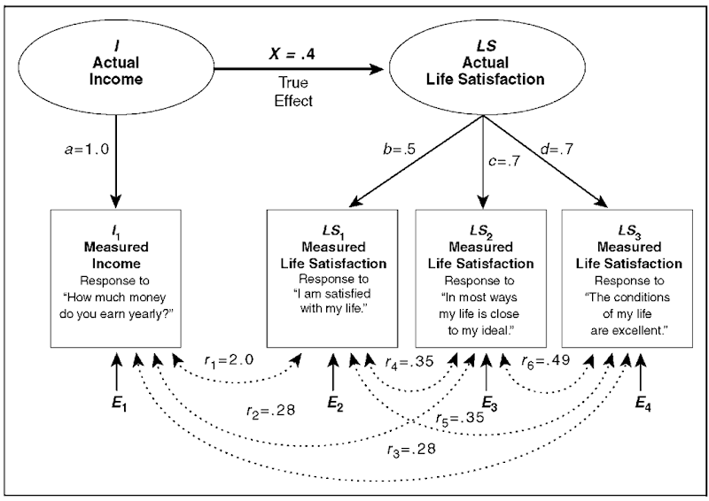 Multiple-Indicator Model for Estimating the Effect of Income on Life Satisfaction. 