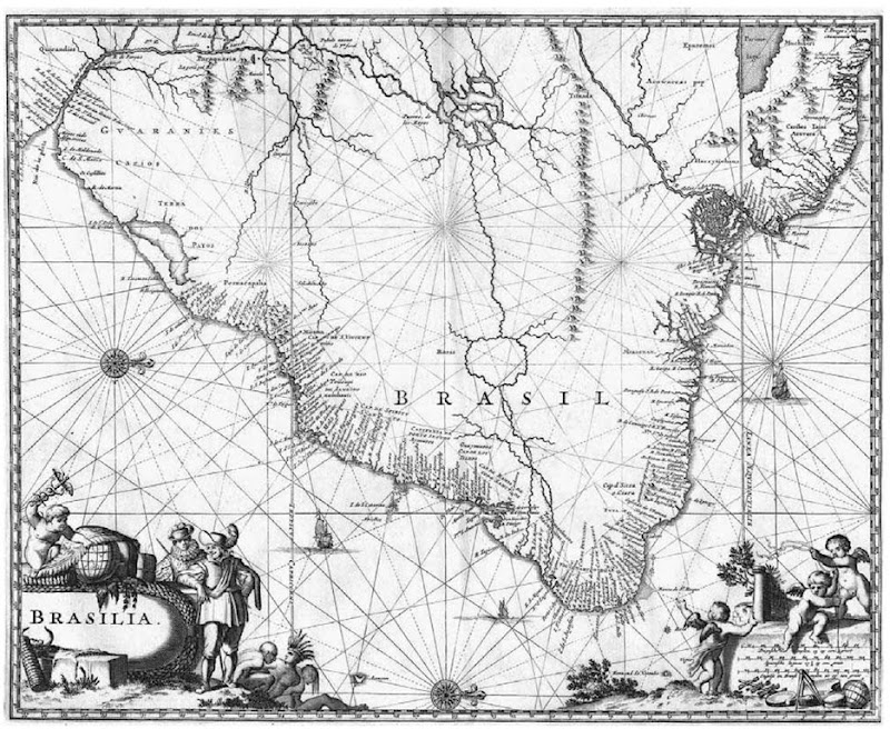 Portuguese Brazil. In 1500 Pedro Alvares Cabral discovered a new land for Portugal when seeking a more direct route to India. While exploring the region, Cabral collected brazilwood, a useful red wood that that lent its name to the new colony in South America. 