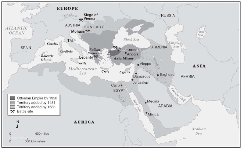 The Spread of the Ottoman Empire. At its height, the Ottoman Empire included Anatolia, the Middle East, parts of East and North Africa, and southeastern Europe, comprising a total area of more than 22 million square kilometers (about 8.5 million square miles).