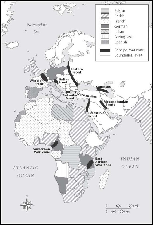 Principal War Zones in Africa. World War I began as a European civil war, but quickly expanded beyond Europe and eventually spilled into Africa, where the European colonial powers had extensive interests to protect. The conflict engrossed a number of European nations battling it out among themselves in different regions of Africa.
