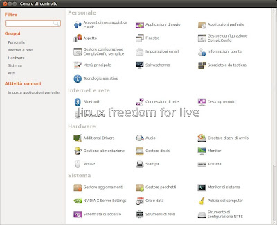 Centro di Controllo Ubuntu Control Center