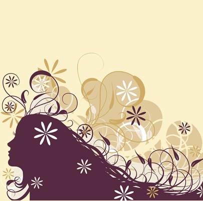 Floral abstract woman, vector illustration 
