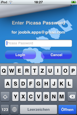 Enter Picasa password