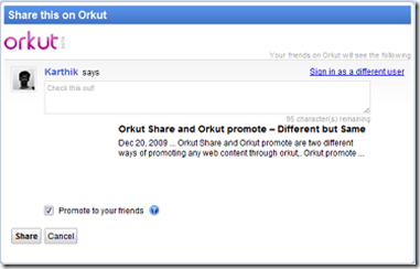 orkut share