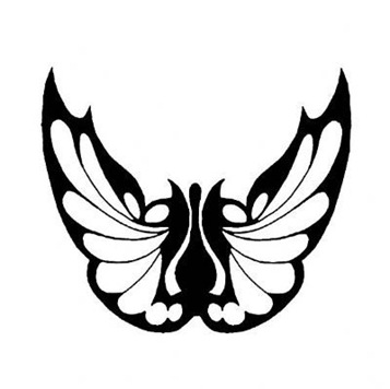 black butterfly tattoo.