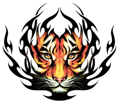picture innovation tattoos with Temporary Tattoo Tribal Tiger color design