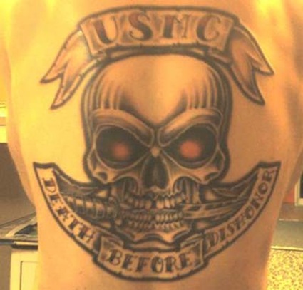 usmc tattoo designs. Military Tattoos USMC Skull