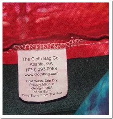 Cloth bag co label