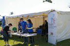 Here's the other half of the tent which is occupied by the International Foundation for Human Rights and Tolerance. An organisation  promotes the Universal Declaration of Human Rights. Like "The Way to Happines" they are another "acceptable" front for the Church of Scientology. I asked the guy there, Ian I think his name was, if they promote the human rights of LGBT people. "What's LGBT?" he asked. They were getting people to sign their petition... Oy!