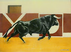 010 - Le Taureau - 1991<br />
92 x 65 - Acrylique sur toile