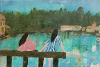 008 - Le Lac - 1991<br />
92 x 65 - 30 P - Acrylique sur toile