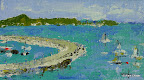 124 - Marina Fort Louis - 2003<br />
18 x 10 - Huile sur toile