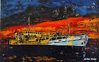 160 - L'épave - 2006<br />
134 x 85 - Huile sur toile
