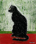 054 - Le Chat - 1994<br />
38 x 46 - Huile solide sur toile