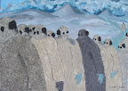 164 - La Longue Marche - 2006<br />
50 x 70 - Sable et acrylique sur toile