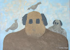 170 - Conversation - 2007<br />
100 x 73 - Sable et acrylique sur toile