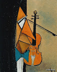 055 - Le violoniste - 1993<br />
38 x 46 - Acrylique sur toile