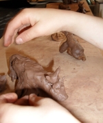 cows in clay