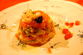 Avocado and Salmon Tower