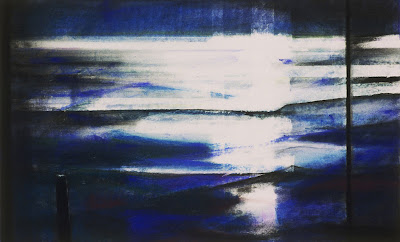 "Jersey Drift I," 2004, raw pigment and pastel on paper, 16"x26"
