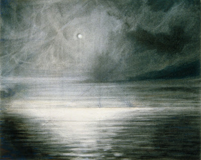 "Glare," 1999, raw pigment and pastel on paper, 20"x24"