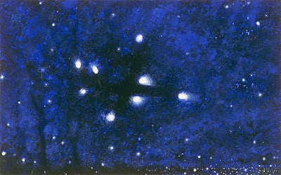"Landing Lights," 2004, oil on panel, 8"x12.5"