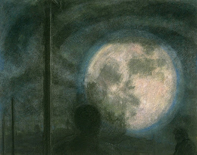 "Moonblind," 2001, raw pigment and pastel on paper, 19"x26"