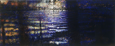 "Pier," 2004, oil on linen over panel, 32"x80"
