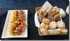 Morning tea - fruit and donuts