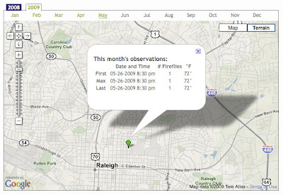 screenshot of my observation