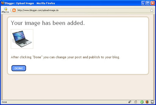If the log is published to an google blogger icon. If the log is published to an