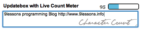 jquery live character count meter