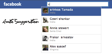 Facebook like Autosuggestion with jQuery, Ajax and PHP.